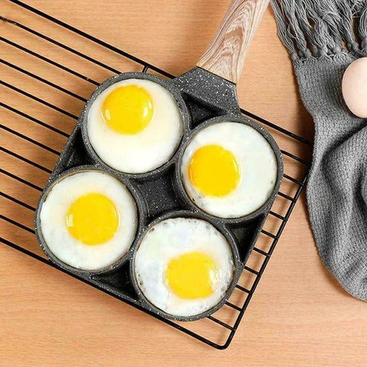 Premium non-stick omelette pan with wooden handle, perfect for cooking delicious, fluffy omelettes