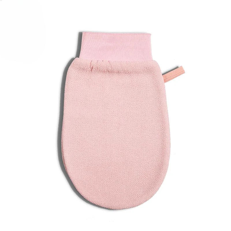 Premium exfoliating body scrub mitt made of viscose fibre for soft, smooth skin
