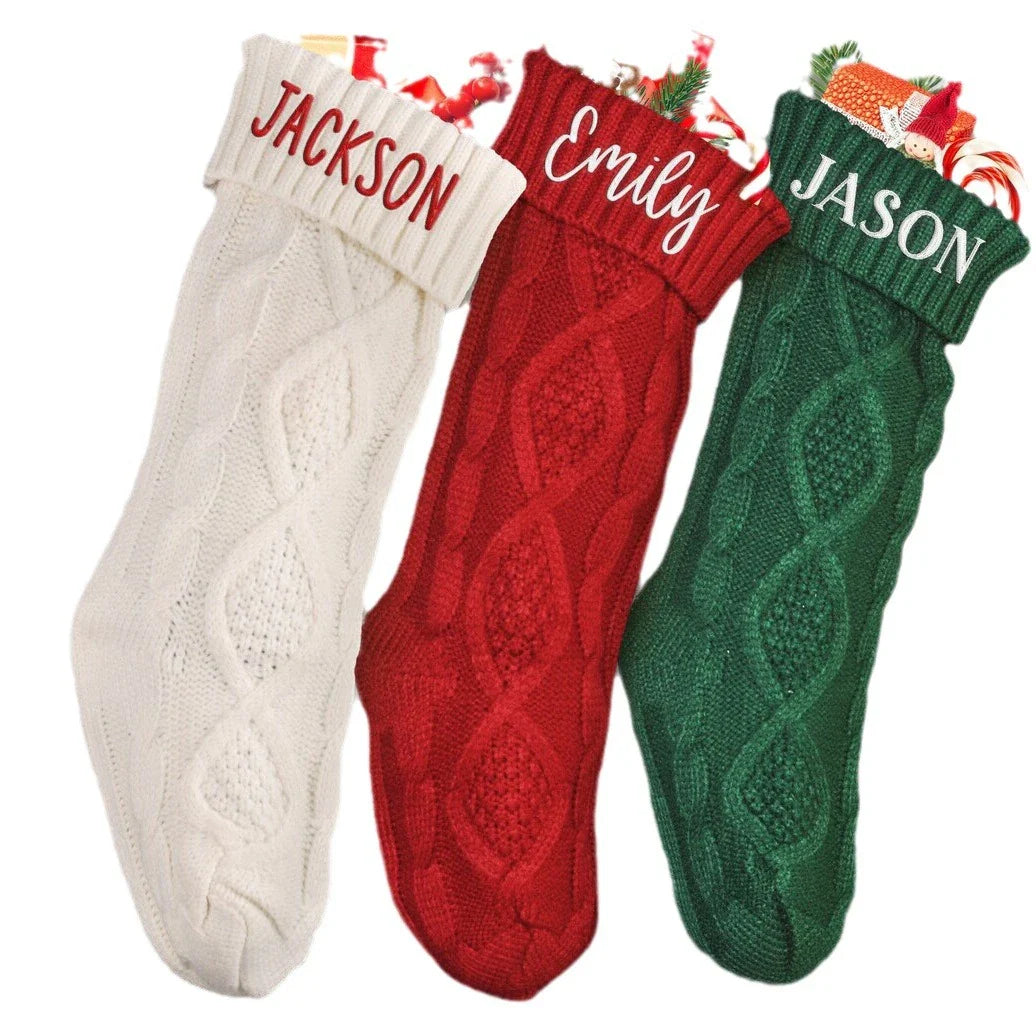 Premium hand-embroidered Christmas socks in a variety of festive colours, featuring intricate machine embroidery for a touch of traditional British charm.