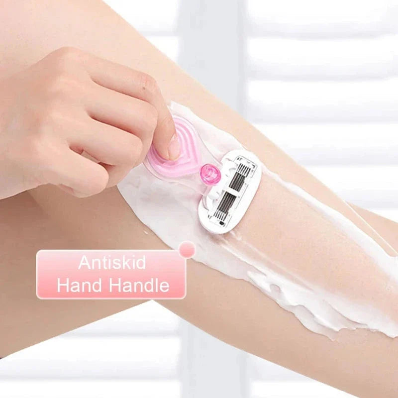 Portable women's facial hair remover razor with aloe vera strip for a smooth, hair-free look