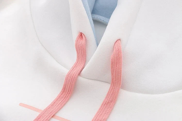 Premium Luxury Hooded Velvet Jumper for Students in White or Beige Velvet