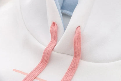 Premium Luxury Hooded Velvet Jumper for Students in White or Beige Velvet