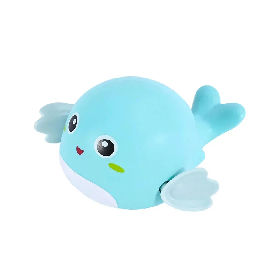 Delightful wind-up bath toys in a red turtle design, floating and moving in the water, providing fun and engaging playtime for children.
