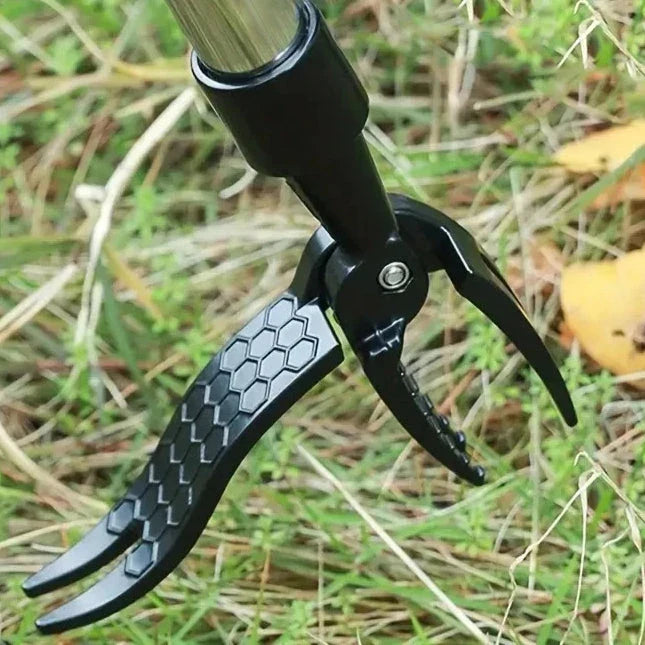Aluminium Stand-Up Weed Puller with Long Vertical Handle for Effortless Gardening