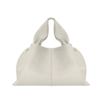 Sophisticated ruched pleated PU leather tote bag in beige, grey, and black colours