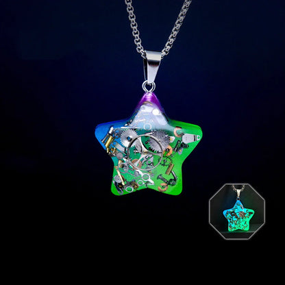 Celestial Allure: Stylish Star and Moon Necklace made of premium titanium steel with a captivating design of stars, moons, and celestial motifs