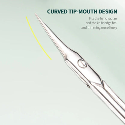 Precision Cuticle Scissors with polished blades and comfortable grip for professional-quality nail care