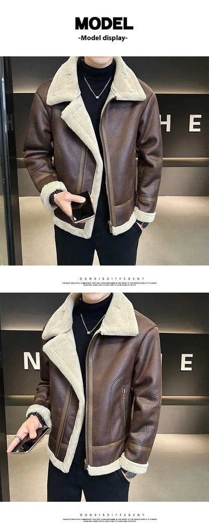 Premium leather motorcycle jacket with fleece lining, designed for the discerning British rider