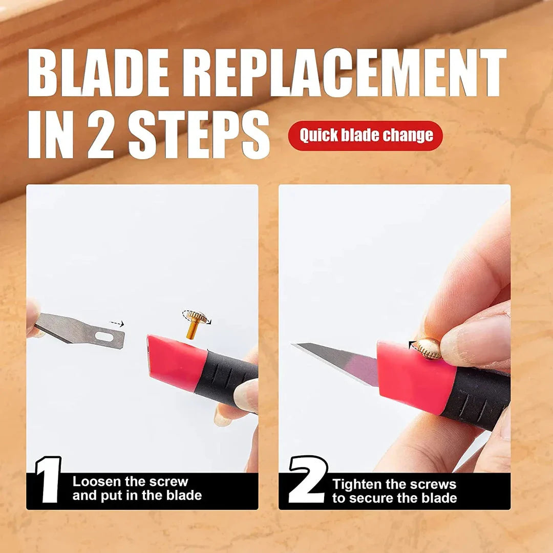 Trendha Precision Utility Knife Set with Sharp Blades, Ergonomic Handle, and Versatile Functionality