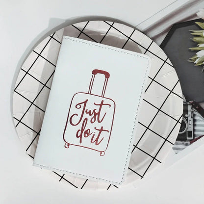 Premium PU leather passport cover in rose gold colour with subtle letter pattern, designed for stylish and organised travel