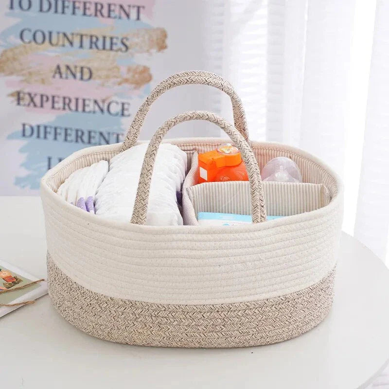 Eco-Friendly Kitchen and Nursery Multi-Functional Storage Basket in Beige Colour