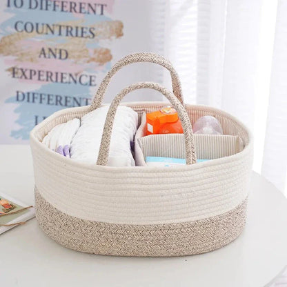 Eco-Friendly Kitchen and Nursery Multi-Functional Storage Basket in Beige Colour