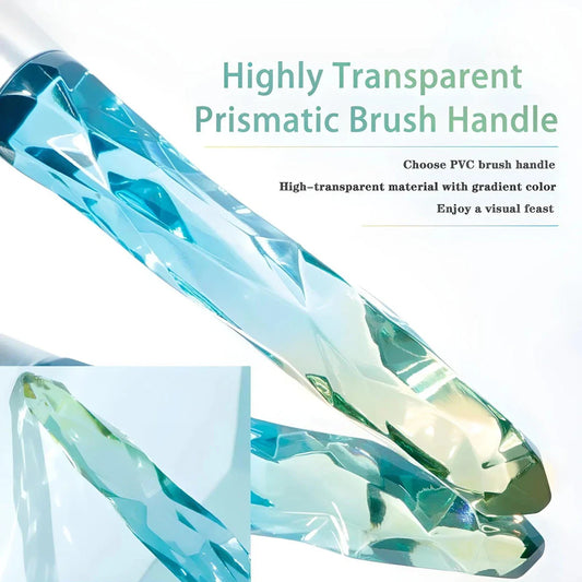 Exquisite Crystal Handle Powder Makeup Brush with Prism Design and Soft Wool Fibers for Flawless Makeup Application