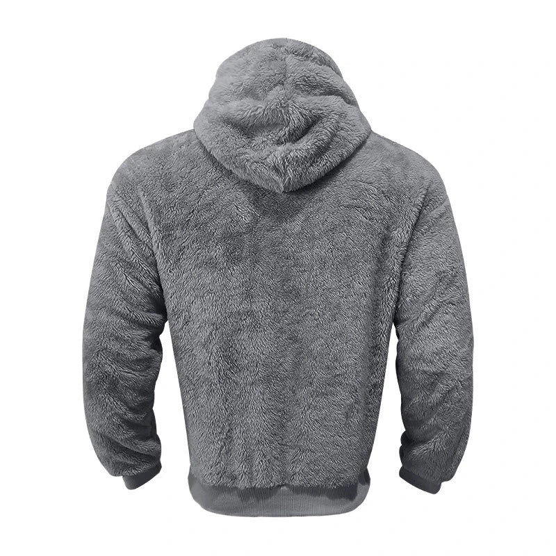 Premium double-faced velvet jumper in a range of sophisticated colours, featuring a relaxed fit and dimensional patch pockets for modern style.