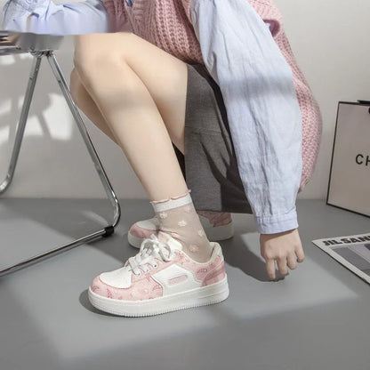 Women's All-match Casual Sports Shoes in stylish pink and beige blue colours