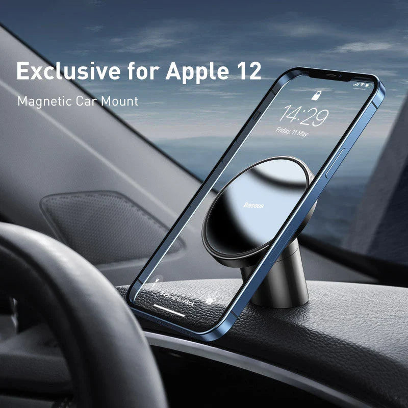 Premium magnetic car phone holder for iPhone 13, 14, and 15 Pro with secure attachment and elegant design