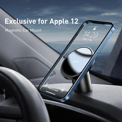 Premium magnetic car phone holder for iPhone 13, 14, and 15 Pro with secure attachment and elegant design