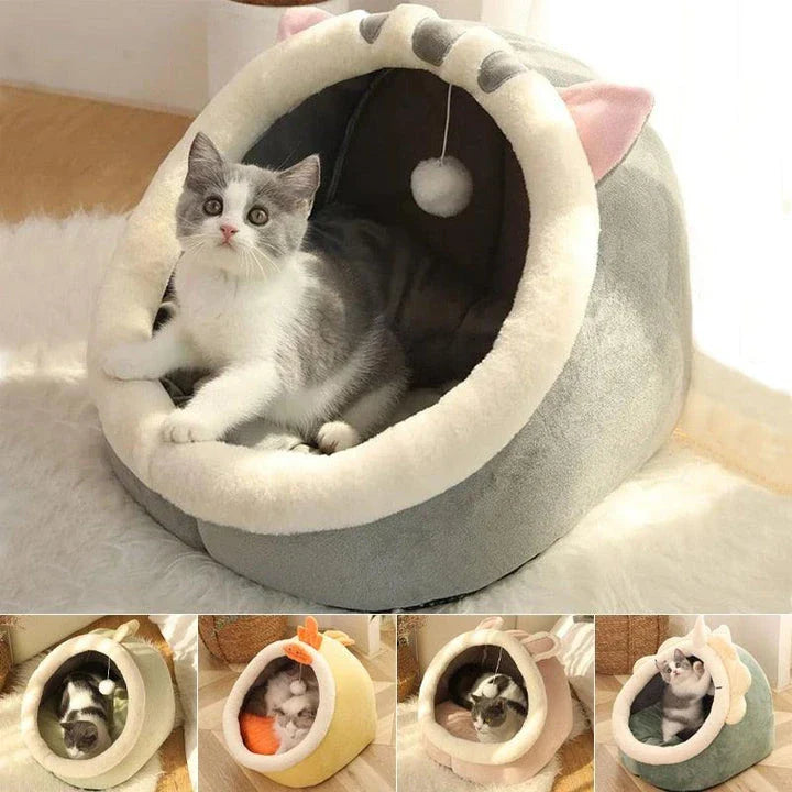 Cosy Feline Nest: Premium cotton cat bed with supportive foam cushions for ultimate comfort and relaxation