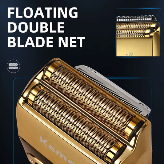 Premium 2-in-1 Electric Foil Shaver with Adjustable Speed Settings, Waterproof Design, and Automatic Cleaning Function