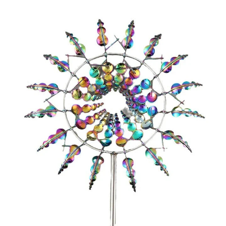 Elegant metal garden windmill decoration with gentle movement, perfect for adding charm to outdoor spaces