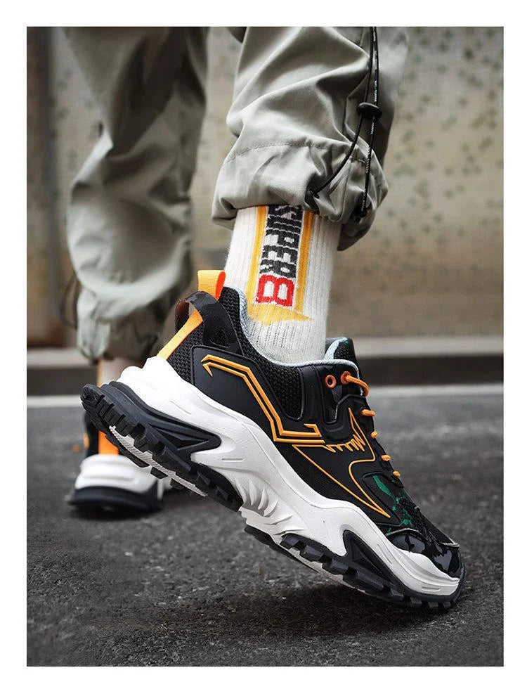Stylish black student trainers with a breathable, casual design for comfortable everyday wear