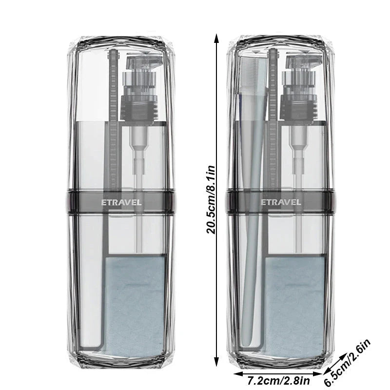 Premium Travel Toothbrush and Toiletry Organiser Set with separate compartments, leak-proof cups, and accessories