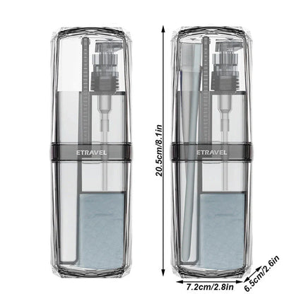 Premium Travel Toothbrush and Toiletry Organiser Set with separate compartments, leak-proof cups, and accessories
