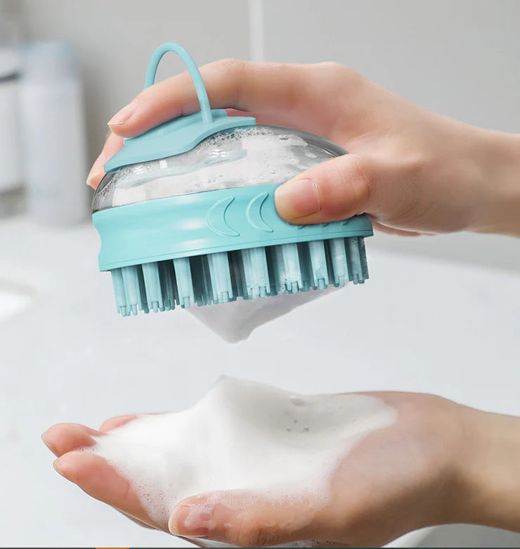 Premium pet bathing brush with massage bristles for soothing and grooming your furry friend