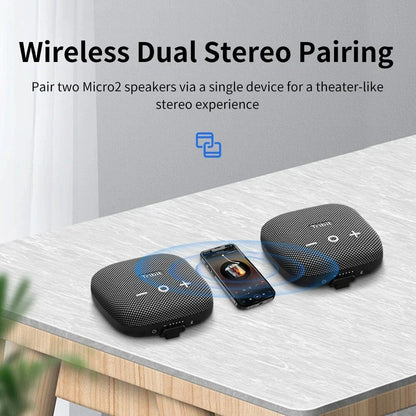 Rugged portable Bluetooth speaker with deep bass, waterproof design, and built-in power bank