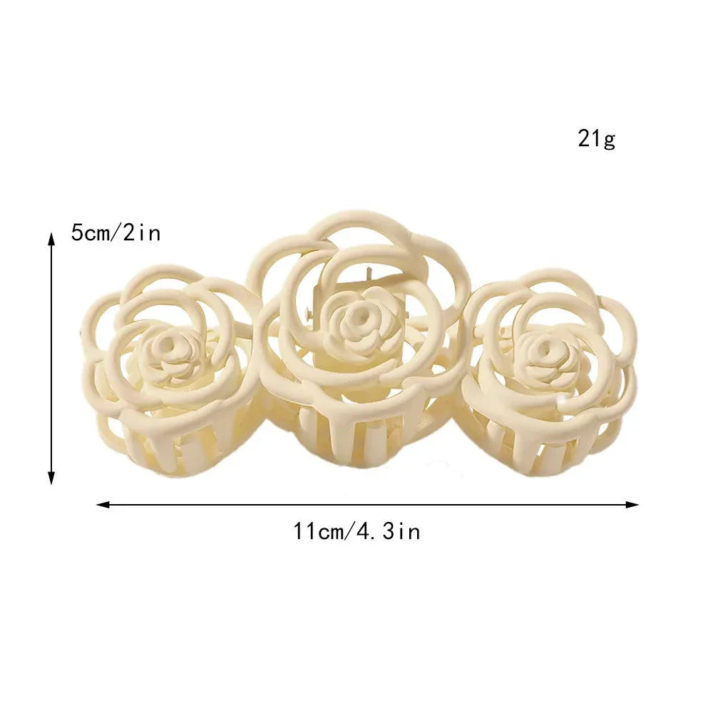 Elegant rose-shaped hair accessory made from premium acrylic and alloy materials for a sophisticated and fashionable look