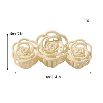 Elegant rose-shaped hair accessory made from premium acrylic and alloy materials for a sophisticated and fashionable look
