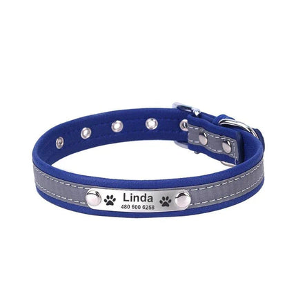 Premium Personalized Reflective Dog Collar in various colours and sizes, designed to enhance your canine's safety and style