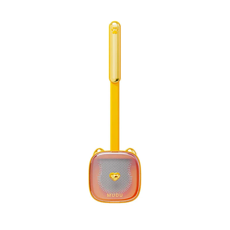 Stylish cat-themed wall-mounted toilet brush set in various colours, including green, orange, white, and grey