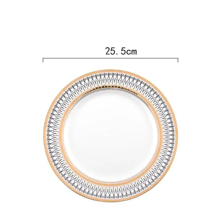 Elegant marble-inspired ceramic plate with a refined and sophisticated design, perfect for elevated dining experiences.