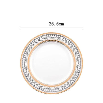 Elegant marble-inspired ceramic plate with a refined and sophisticated design, perfect for elevated dining experiences.