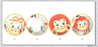 Colourful animal paper plate craft kit with various 3D paper plate animals