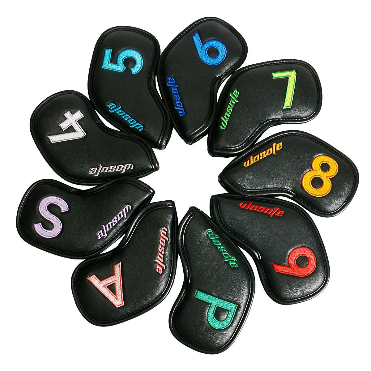 Premium printed golf iron covers in a variety of vibrant colours, designed to protect clubs and showcase personal style