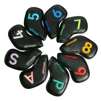 Premium printed golf iron covers in a variety of vibrant colours, designed to protect clubs and showcase personal style