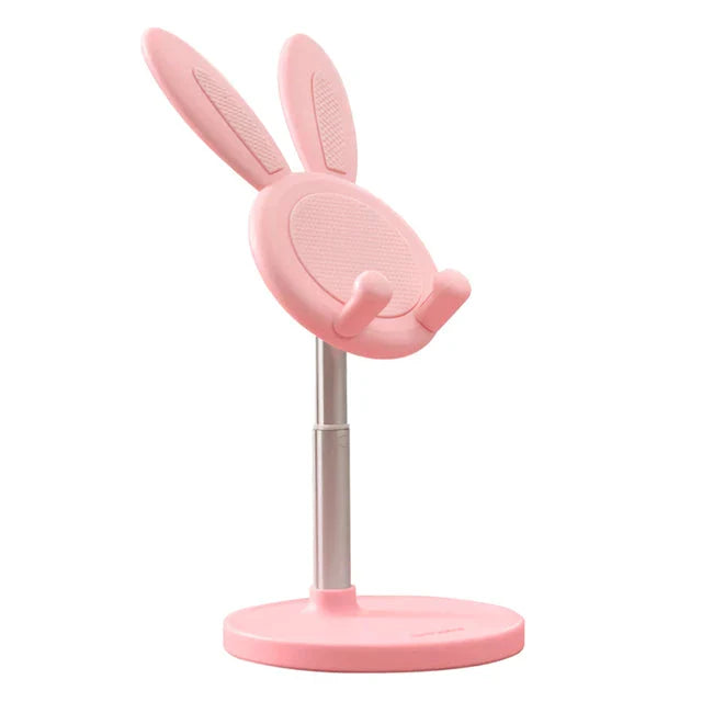 Delightful Bunny Desktop Mobile Phone Stand with Adjustable Telescopic Design for Secure Device Viewing