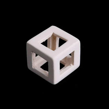 Elegant white ceramic cube aquarium decor with a modern, minimalist design