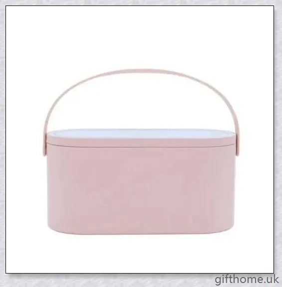 Chic portable makeup case with adjustable LED lighting and rotatable mirror stand