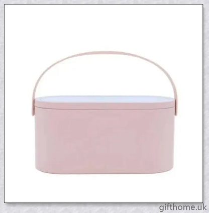 Chic portable makeup case with adjustable LED lighting and rotatable mirror stand