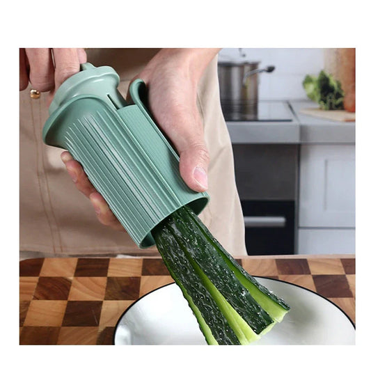Trendha Premium Cucumber Slicer in green colour, a versatile kitchen tool for effortless slicing and vegetable prep