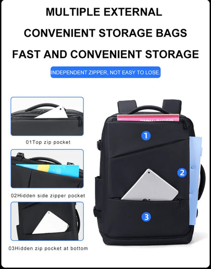 Versatile Backpack made of premium Oxford textile with multiple pockets for organised storage