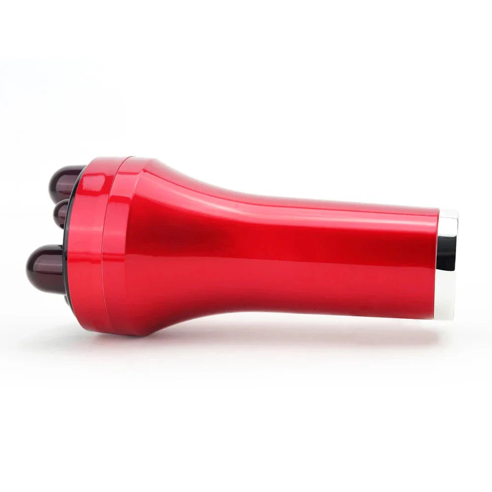 Handheld abdominal massager with multi-frequency vibration and red light therapy for relaxation and fat burning