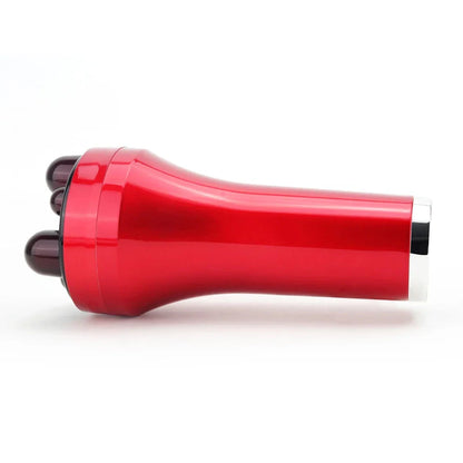 Handheld abdominal massager with multi-frequency vibration and red light therapy for relaxation and fat burning
