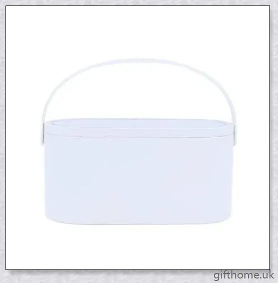 Chic portable makeup case with adjustable LED lighting and rotatable mirror stand