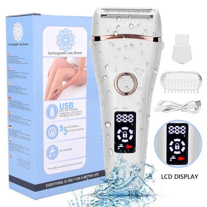 Precision Electric Lady Shaver with hypoallergenic stainless steel blades and floating foil technology for effortless, irritation-free hair removal