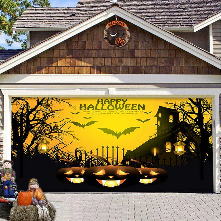 Decorative hanging cloth fabric with geometric abstraction pattern for Halloween party backdrop
