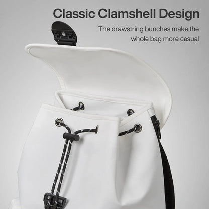 A stylish and versatile 16-inch laptop backpack with a padded compartment, water-repellent fabric, and breathable mesh design